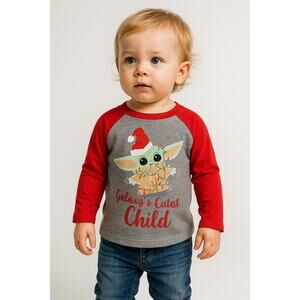 Star Wars “Galaxy’s Cutest Child” Grogu Holiday Shirt 3T